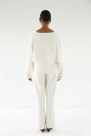 ALMADA LABEL - Gia Cross Wrap Sweater - Cream