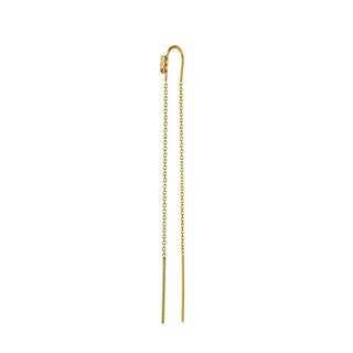 STINE A - Three Dots Double Chain Earring Gold - Candy Stones Single