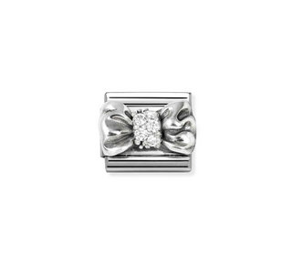 Nomination - Link SYMBOLS cz and 925 sterling silver BOW WHITE