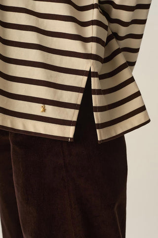 DES PETITS HAUTS - Filly Sweatshirt - Ecru/Coffee