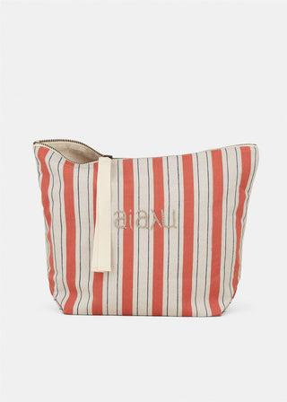 AIAYU DOMUS - Pouch Cotton Slub Striped - Mix Vintage Red