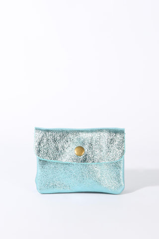 MAISON FANLI - Porte-Monnaie Petit - Bleu Turquoise Irisé
