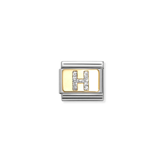 Nomination - Link GLITTER LETTER 18k gold H