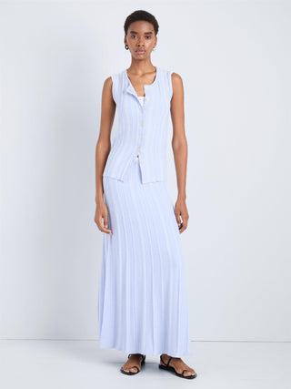 PROENZA SCHOULER - Morena Skirt in Textured Knit - Sky/White