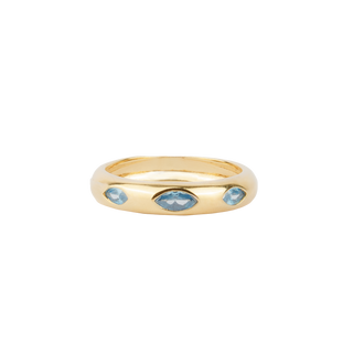 All The Luck in the World - Oasis Goldplated Ring Three Round - Ellips Blue