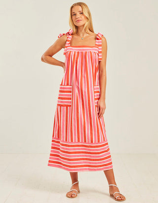 PINK CITY PRINTS - Palma Dress - Raspberry Stripe