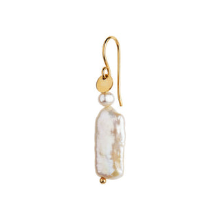 STINE A - Long Baroque Pearl Earring - Peach Sorbet Single
