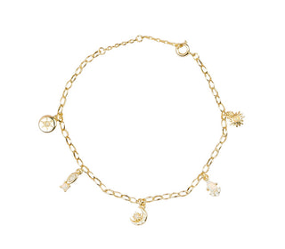 All The Luck in the World - Sunlight Goldplated Bracelet Tiny Opal Charms