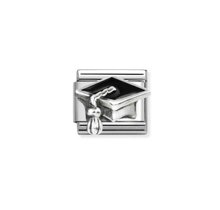 Nomination - Link SYMBOLS enamel and 925 sterling silver BLACK GRADUATION HAT