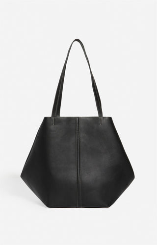 VANESSA BRUNO - Large Daily Leather Tote - Black