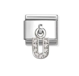 Nomination - Link CHARMS LETTERS cz and 925 sterling silver U