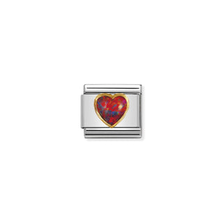 Nomination - Link HEARTS 18k gold RED OPAL