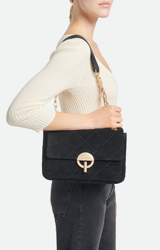 VANESSA BRUNO - Moon Bag Suede - Noir