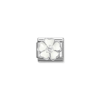 Nomination - Link SYMBOLS 925 sterling silver White White Peach Blossom