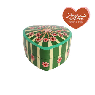 All The Luck in the World - Heartshaped Box with Stripes and Flowers