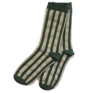 Pico Copenhagen - Vertical Striped Sock - Army-Light Gold