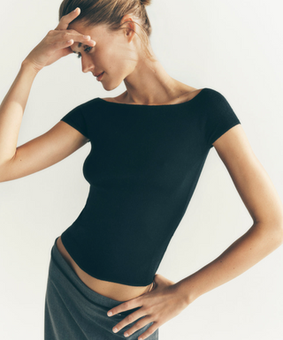 BOMPARD - Fitted Top In Plain Knit - Noir