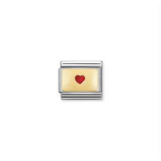 Nomination - Link PLATES 18k gold Small heart