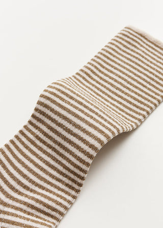 AIAYU - Cotton Stripe Socks - Mix Chestnut