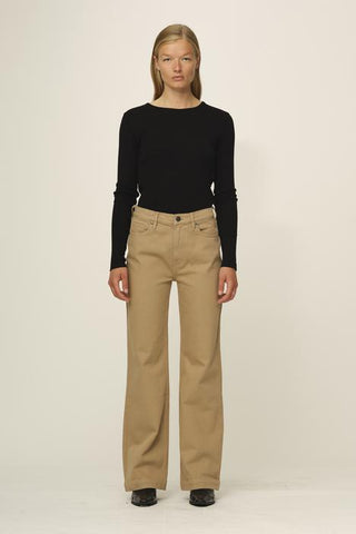 TOMORROW - Brown Straight Jeans - Khaki