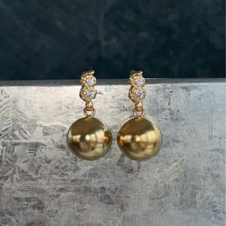 STINE A - Twin Flow & Disco Ball Earring - Gold