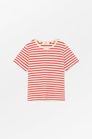 SKALL - Marron Regular Tee - Off White/Red Stripe