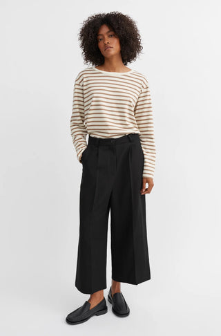 SKALL - Loui Oversized Blouse - Light Brown/White Stripe