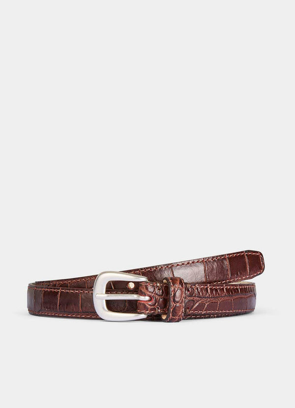 YORI JOMO - Classic Belt - Croco Brown