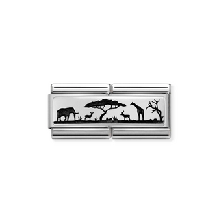 Nomination - Link DOUBLE ENGRAVED 925 sterling silver SKYLINE SAVANA