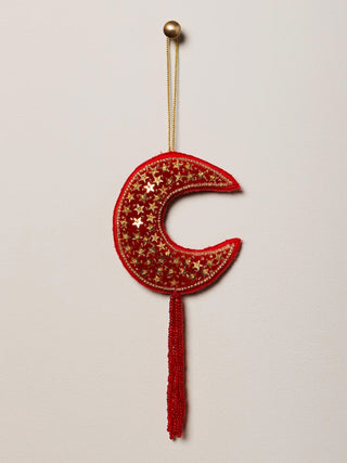 CHEHOMA - Hanging Embroidered Red Crescent