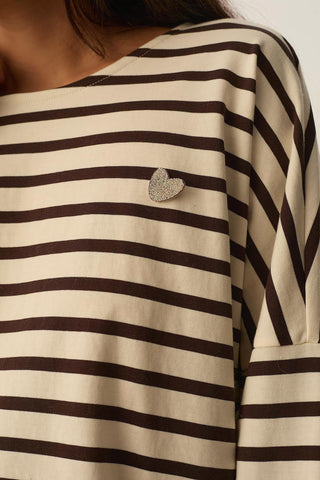 DES PETITS HAUTS - Filly Sweatshirt - Ecru/Coffee