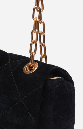 VANESSA BRUNO - Small Moon Suede Bag - Noir