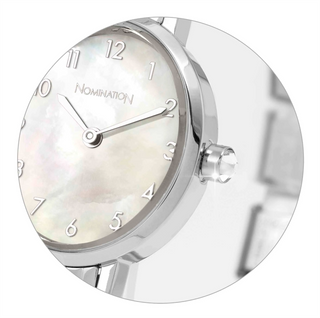 Nomination - PARIS watch with steel strap OVAL with CZ WHITE MOTHER OF PEARL