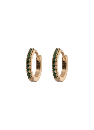 Emilia by Bon Dep - Small Hoops - Green