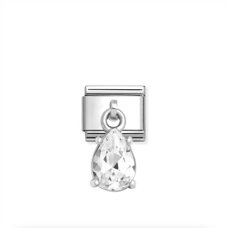 Nomination - Link 925 sterling silver & CZ WHITE DROP CHARM