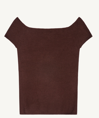 BOMPARD - Fitted Top In Plain Knit - Cafe