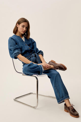 DES PETITS HAUTS - Larry Jumpsuit - Middle Blue