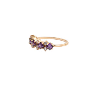 All The Luck in the World - Cherie Goldplated Ring Triangles - Purple Clear