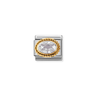 Nomination - Link STONE FACETED 18k gold WHITE