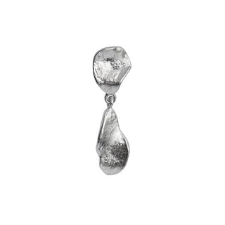 STINE A - Clear Sea Earring W/Stone - Silver Single
