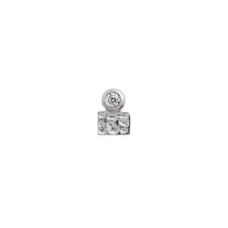STINE A - Tres Petit La Mer earring W/Stone - Silver Single