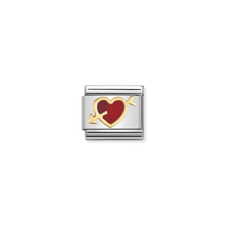 Nomination - Link LOVE  18k gold Red heart with arrow