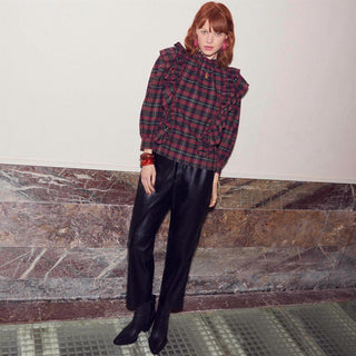 Feeka - Grace Blouse - Tartan Grenat