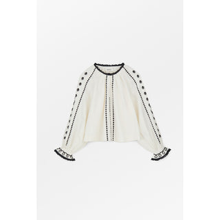 SKALL - Ella Blouse - Silenced White/Black