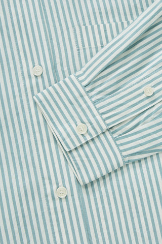SKALL - Edgar Shirt - White/Aqua Stripe