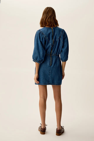 DES PETITS HAUTS - Landry Dress - Middle Blue