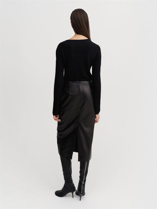 ALMADA LABEL - Birdy Leather Skirt - Black