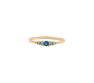 All The Luck in the World - Cherie Goldplated Ring Small Oval - Blue