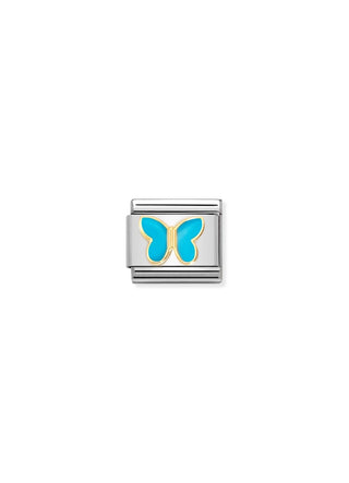 Nomination - Link 18k Gold & Enamel TURQUOISE BUTTERFLY