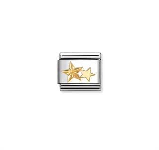Nomination - link SYMBOLS steel and 18k gold DIAMOND STARS